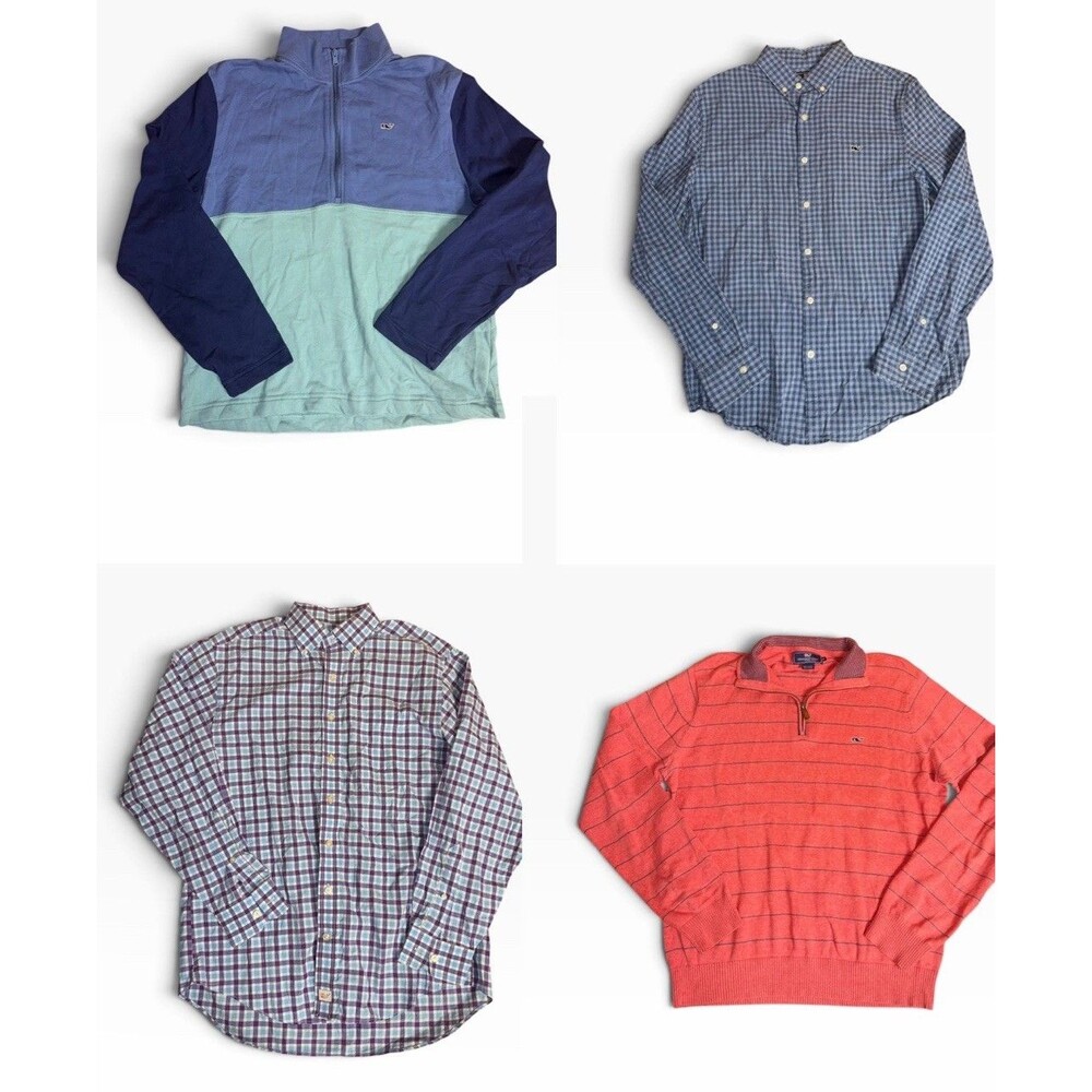 Vineyard Vines Men's Medium Button Up/Pullover Bundle of 4 Long Sleeve